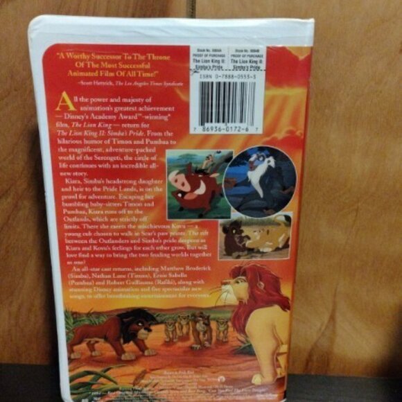 Disney The Lion King II Simba’s Pride VHS - Picture 2 of 3